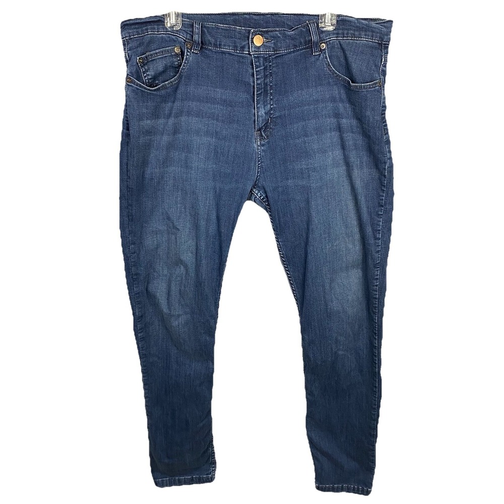 Mugsy Fultons Jeans Mens 40x34 Straight Leg Stretch Dark Wash Mid Rise Denim
